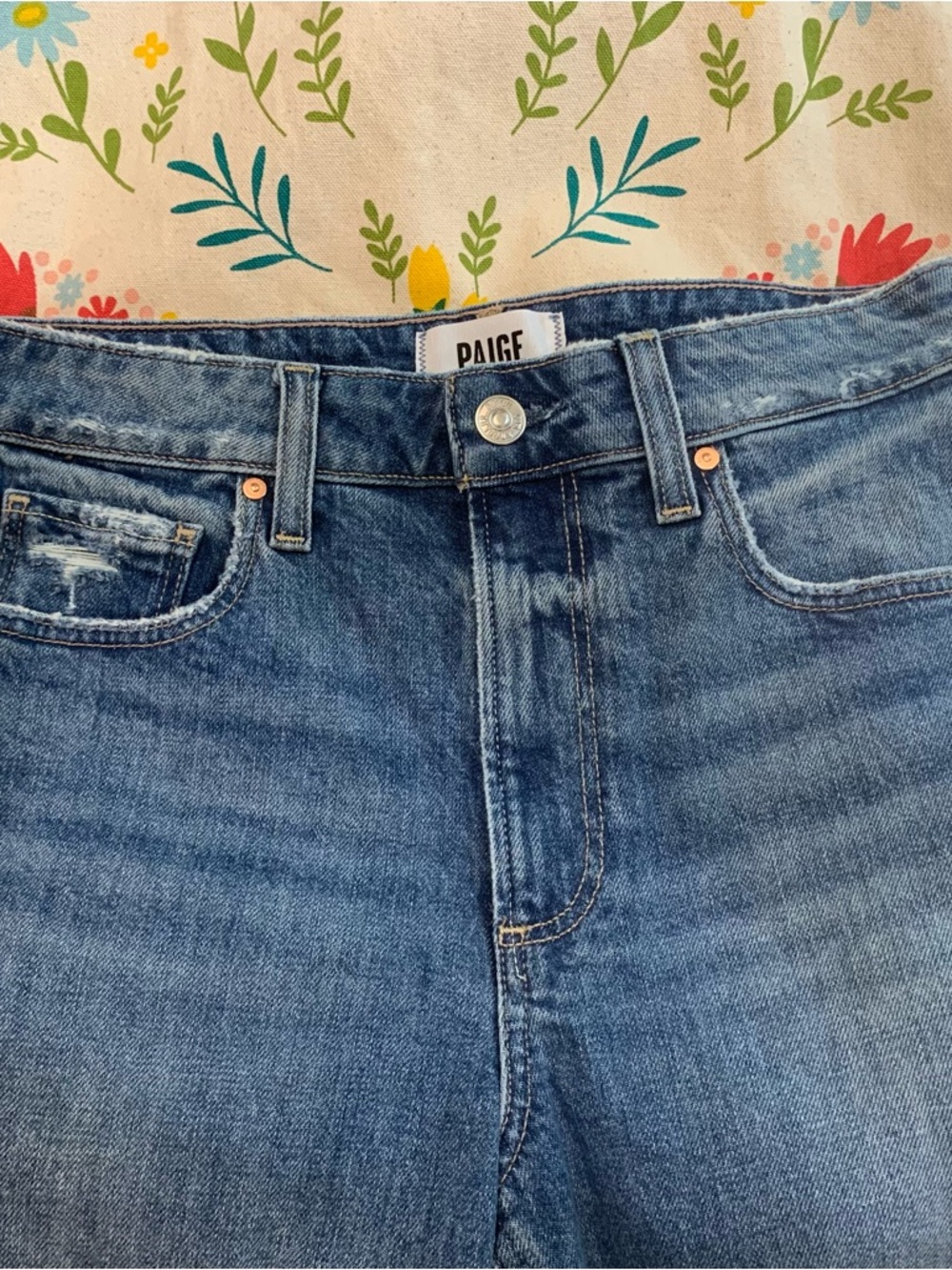 Paige Cadee Familia High-Waist Denim Bermuda Shorts - Blue - Picture 7 of 9